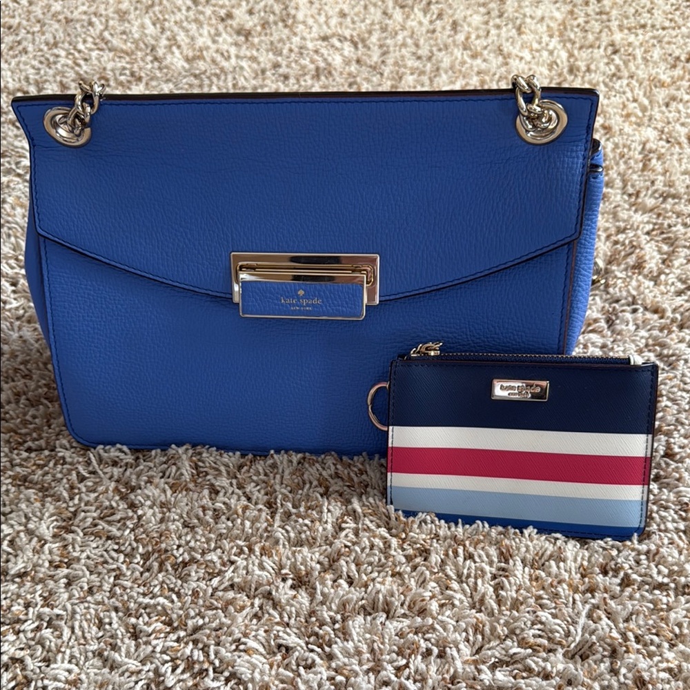 Kate Spade Blue Shoulder Bag with Wallet